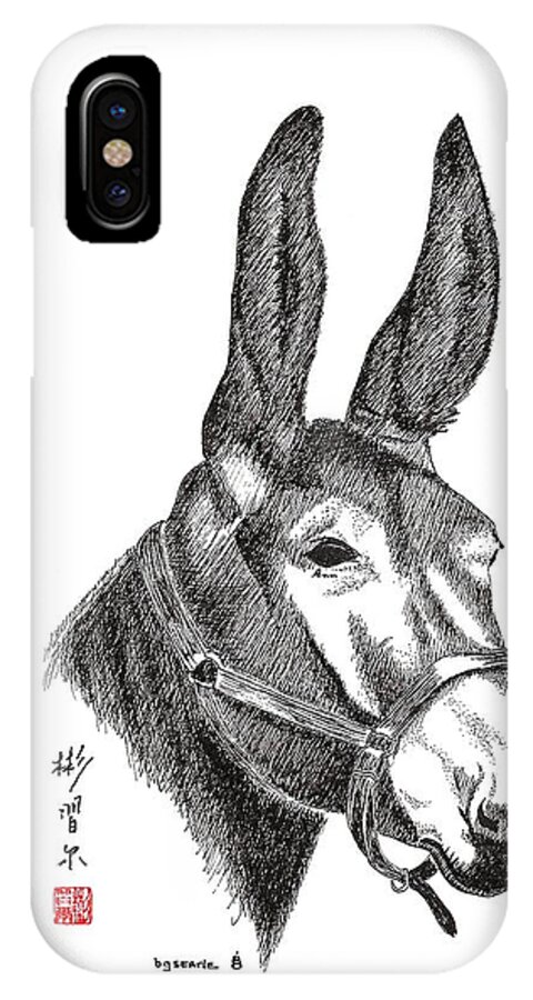 Mule iPhone X Case featuring the painting Amos by Bill Searle