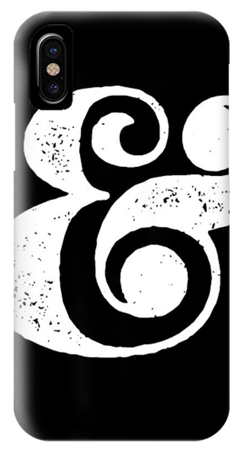 Ampersand iPhone X Case featuring the digital art Ampersand Poster Black by Naxart Studio