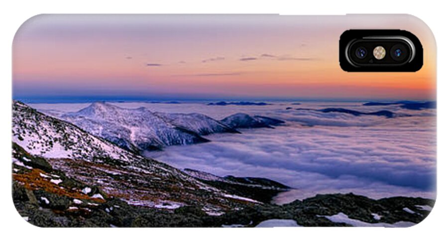 New Hampshire iPhone X Case featuring the photograph An Undercast Sunset Panorama by White Mountain Images