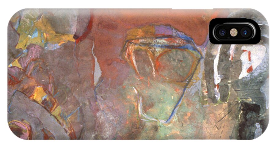 Gouache iPhone X Case featuring the mixed media Ancient Orange by Richard Baron