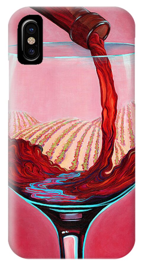 Red Wine Pour iPhone X Case featuring the painting ...and Let There Be Wine by Sandi Whetzel