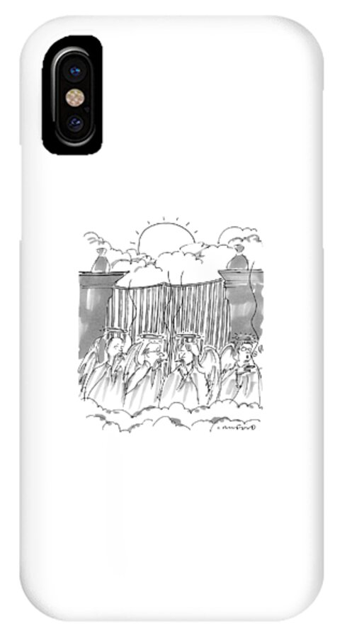 Angels Smoking Outside Of The Gates Of Heaven iPhone X Case