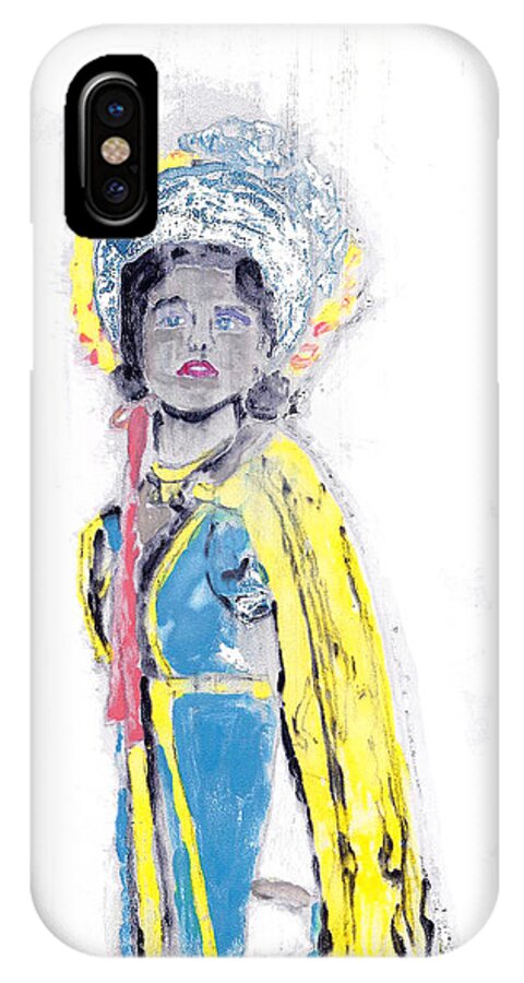 Opera iPhone X Case featuring the mixed media Another Time Monoprint by Verana Stark