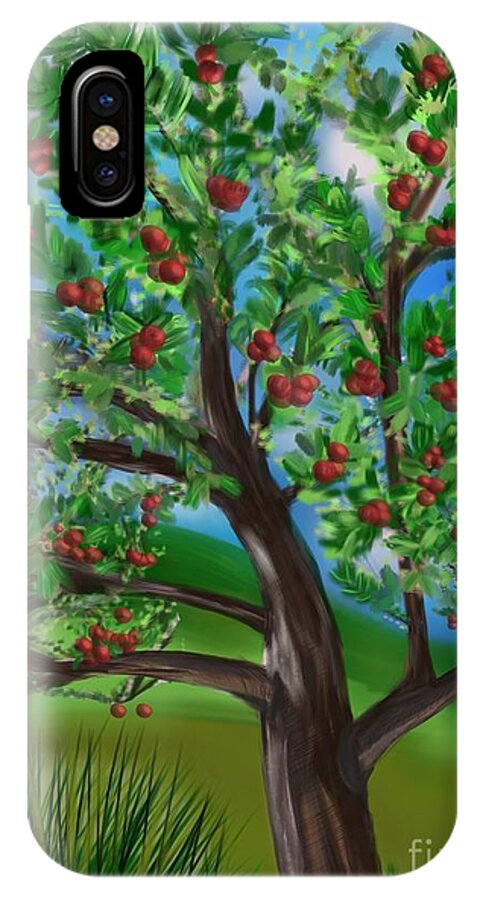 Apple Orchard iPhone X Case featuring the digital art Apple Acres by Christine Fournier