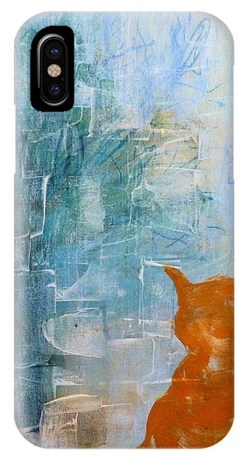 Cats iPhone X Case featuring the painting Appleskin Cat by Susan Fisher