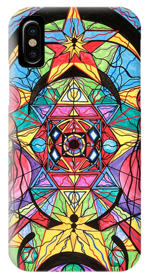 Arcturian Ascension Grid iPhone X Case featuring the painting Arcturian Ascension Grid by Teal Eye Print Store