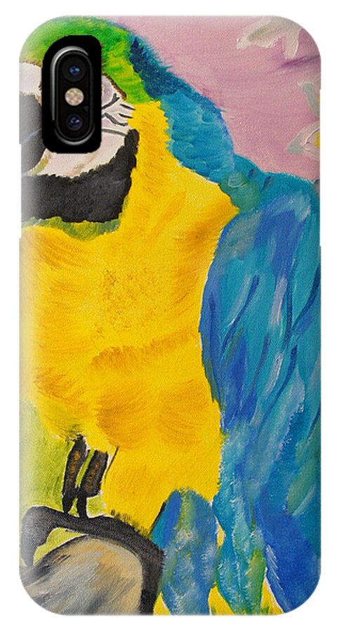 Parrot iPhone X Case featuring the painting Aren't I Beautiful? by Meryl Goudey