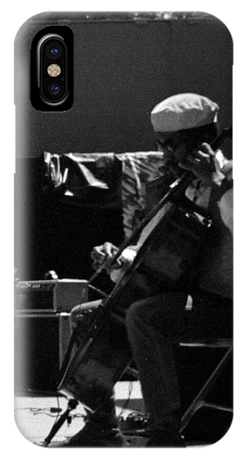 Sun Ra Arkestra iPhone X Case featuring the photograph Arkestra Cellist UC Davis Quad by Lee Santa