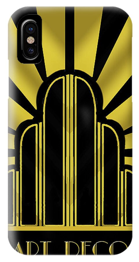 Art Deco Poster - Title iPhone X Case featuring the digital art Art Deco Poster - Title by Chuck Staley