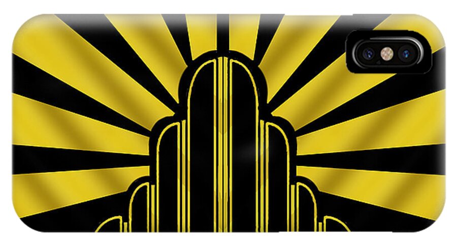 Art Deco Poster iPhone X Case featuring the digital art Art Deco Poster - Two by Chuck Staley