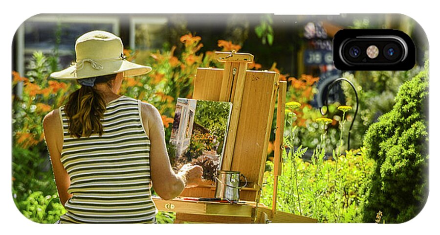 Activity iPhone X Case featuring the photograph Art In The Garden by Mary Carol Story