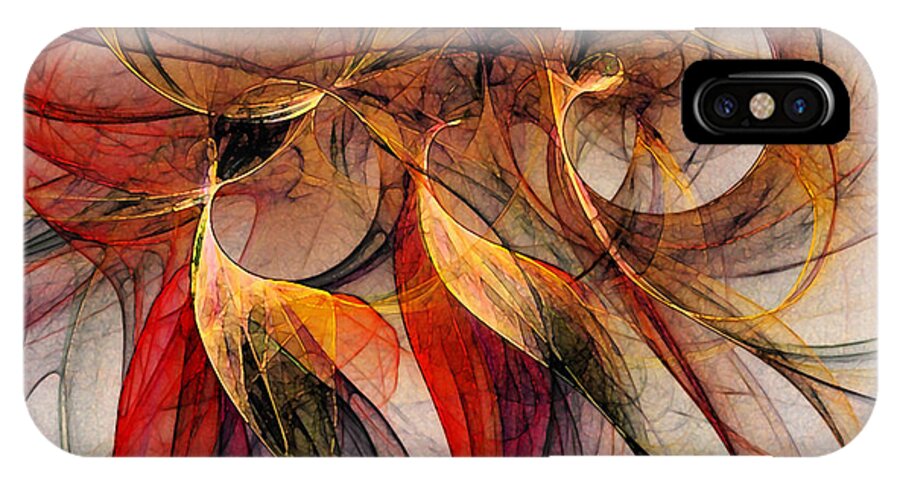 Abstract iPhone X Case featuring the digital art Attempt to Escape-Abstract Art by Karin Kuhlmann