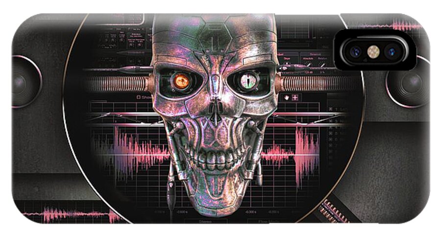Audiophile iPhone X Case featuring the digital art Audiophile 2496 by Franziskus Pfleghart