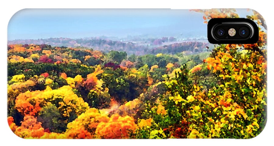 Autumn iPhone X Case featuring the photograph Autumn Across The Hills by Thomas Woolworth