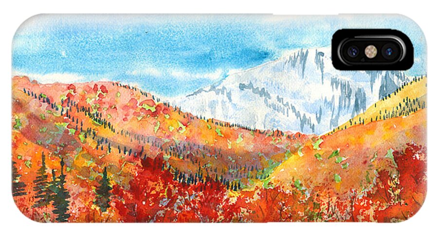 Mountains iPhone X Case featuring the painting Autumn Colors by Walt Brodis