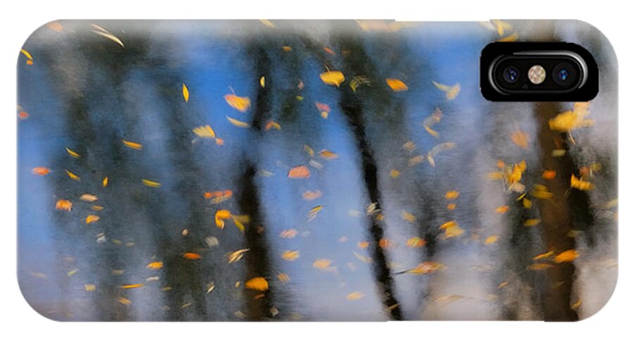 Abstracts iPhone X Case featuring the photograph Autumn Daze - Abstract Reflection by Steven Milner