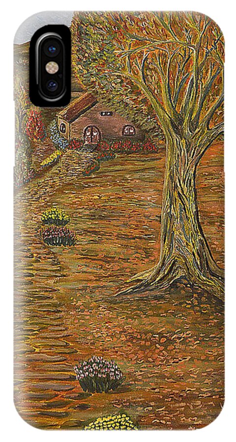 House iPhone X Case featuring the painting Autumn Sequence by Felicia Tica
