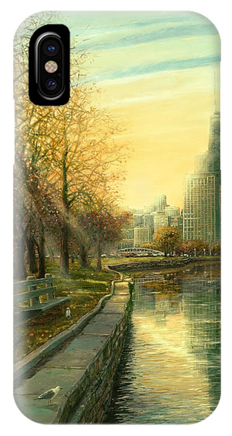 Fall In Chicago iPhone X Case featuring the painting Autumn Serenity II by Doug Kreuger
