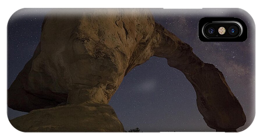 Night Time Photography iPhone X Case featuring the photograph Aztec Arch by Keith Kapple