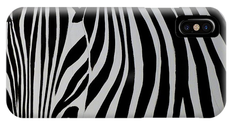 Zebra iPhone X Case featuring the painting Badzebra by Robert Francis