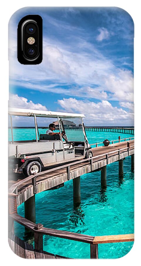 Exotic iPhone X Case featuring the photograph Baggy on the Jetty over the Blue Lagoon by Jenny Rainbow