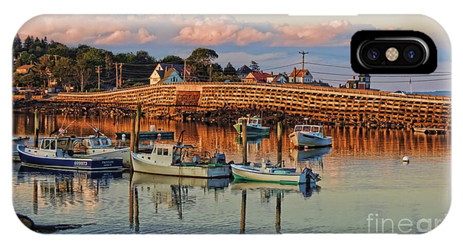 Bailey Island Bridge iPhone X Case featuring the photograph Bailey Island Bridge at Sunset by Patrick Fennell