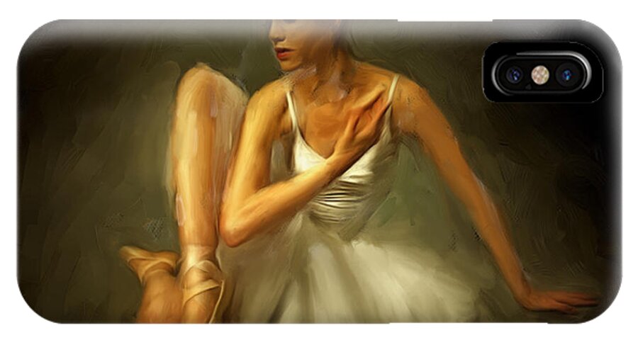 Ballet iPhone X Case featuring the painting Ballerina by Charlie Roman