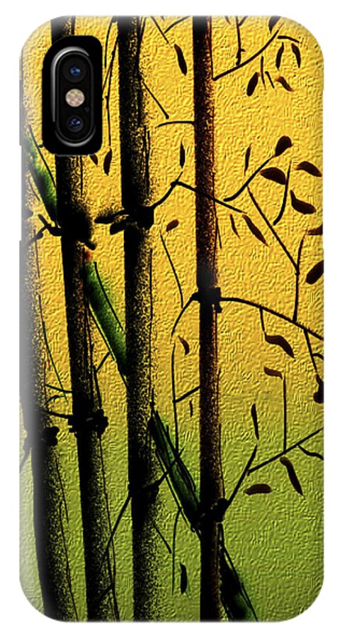 Art iPhone X Case featuring the digital art Bamboo 1 by Dale Stillman