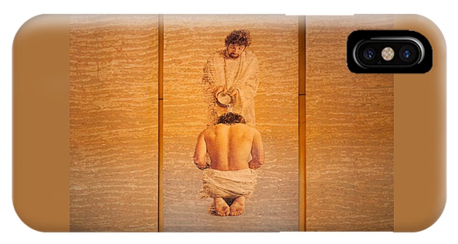 Baptism Of Jesus iPhone X Case featuring the photograph Baptism of Jesus by Saint John the Baptist - Cathedral of Our Lady of the Angels Los Angeles by Ram Vasudev