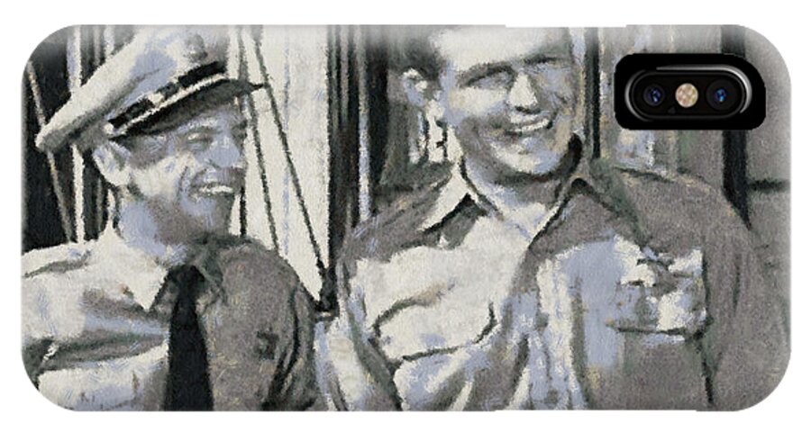 Barney iPhone X Case featuring the photograph Barney Fife and Andy Taylor by Paulette B Wright