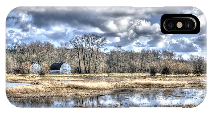 Barns iPhone X Case featuring the photograph Barns on the Delta 1 by Sarah Schroder