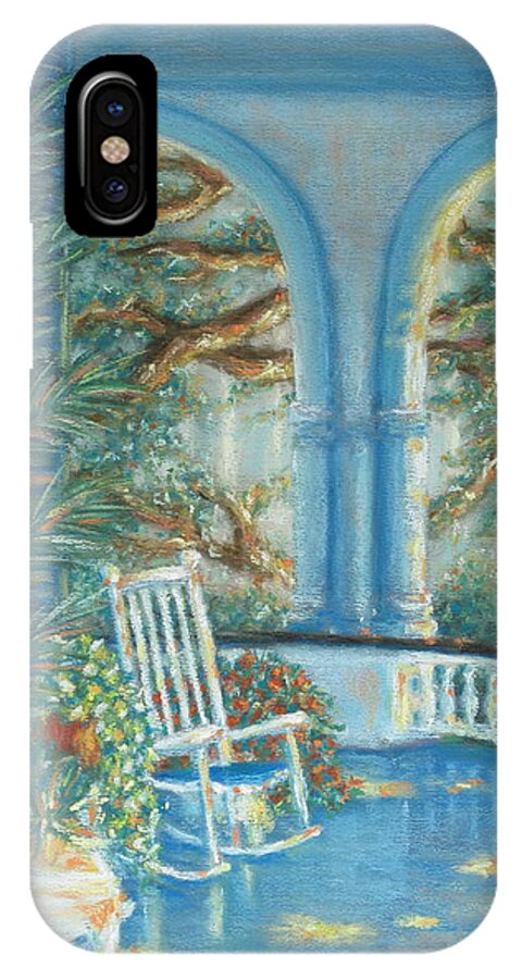 Charleston iPhone X Case featuring the pastel Battery View at Sunset at Two Meeting Street Inn of Charleston SC by Pamela Poole