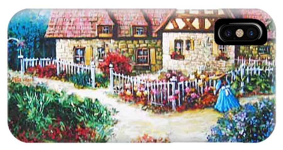 Bavaria iPhone X Case featuring the painting Bavarian Cottage by Cheryl Del Toro