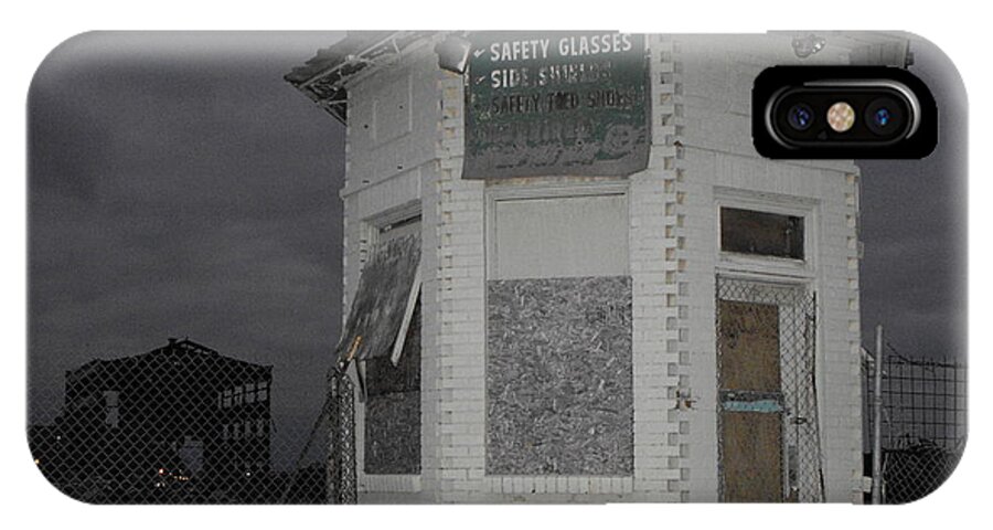 Bay iPhone X Case featuring the photograph Bay City American Hoist Guard House by Erick Schmidt