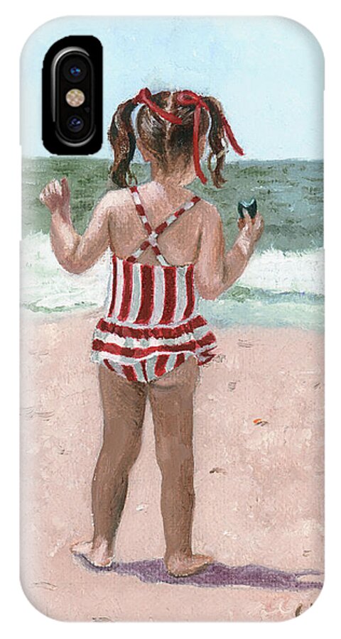 Ocean iPhone X Case featuring the painting Beach Buns by Jill Ciccone Pike