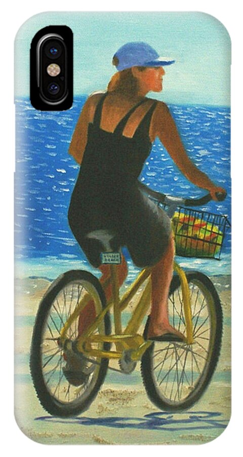 Beach iPhone X Case featuring the painting Beach Cruiser by Jill Ciccone Pike