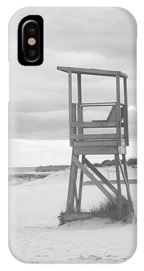 Beach House iPhone X Case featuring the photograph Beach Throne Harwich MA BW I by Suzanne Powers