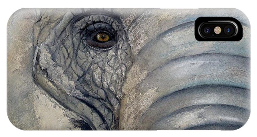 Elephants iPhone X Case featuring the painting Beautiful by Annamarie Sidella-Felts