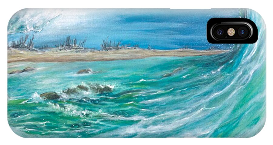 Wave iPhone X Case featuring the painting Before the Storm by Dawn Harrell