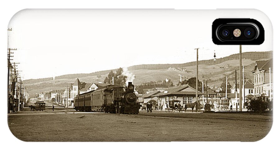 Berkeley iPhone X Case featuring the photograph Berkeley California Train station circa 1902 by Monterey County Historical Society