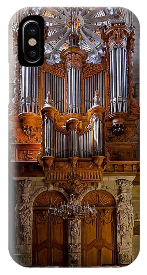 Beziers iPhone X Case featuring the photograph Beziers pipe organ by Jenny Setchell