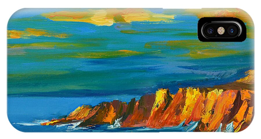 Art iPhone X Case featuring the painting Big Sur at the West Coast of California by Patricia Awapara