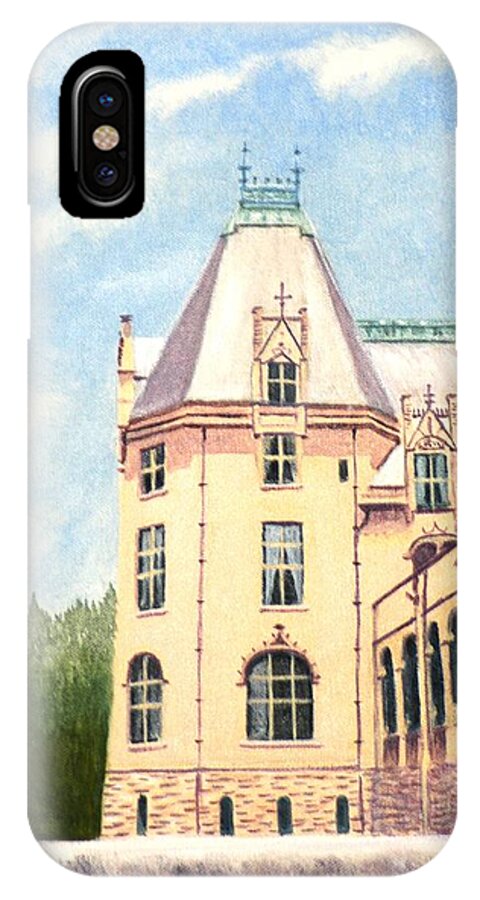 Architecture iPhone X Case featuring the painting Biltmore balcony by Stacy C Bottoms