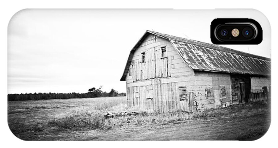 Black And White iPhone X Case featuring the photograph Black and White Barn by Maggy Marsh