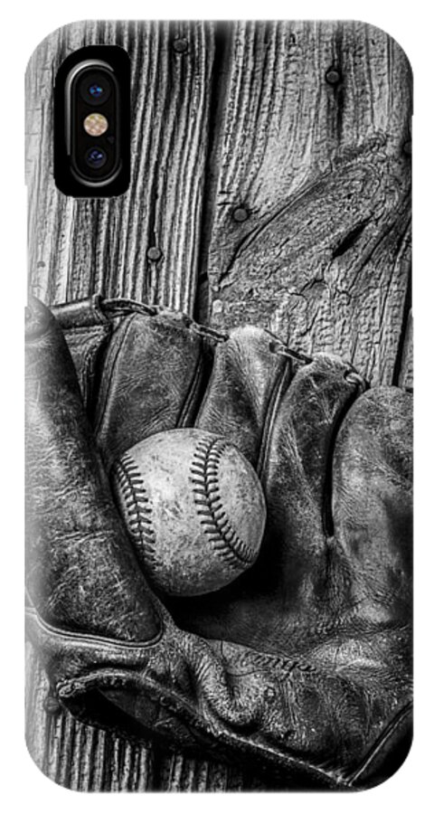 Black iPhone X Case featuring the photograph Black and White Mitt by Garry Gay