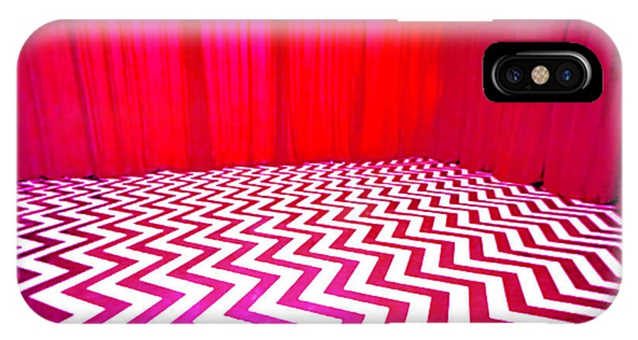 Laura Palmer iPhone X Case featuring the painting Black Lodge Magenta by Luis Ludzska