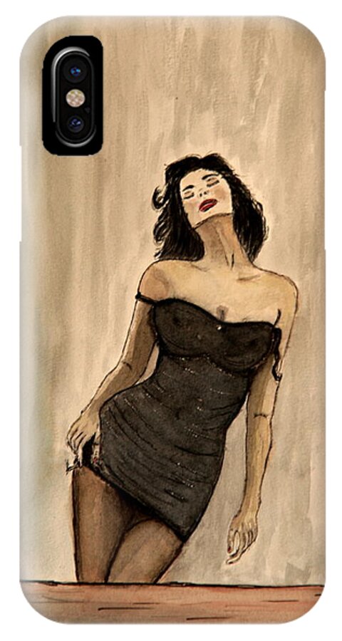 Nude Framed Prints iPhone X Case featuring the painting Black Passion by Shlomo Zangilevitch