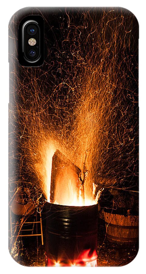 Burn iPhone X Case featuring the photograph Blazing Bonfire by Semmick Photo