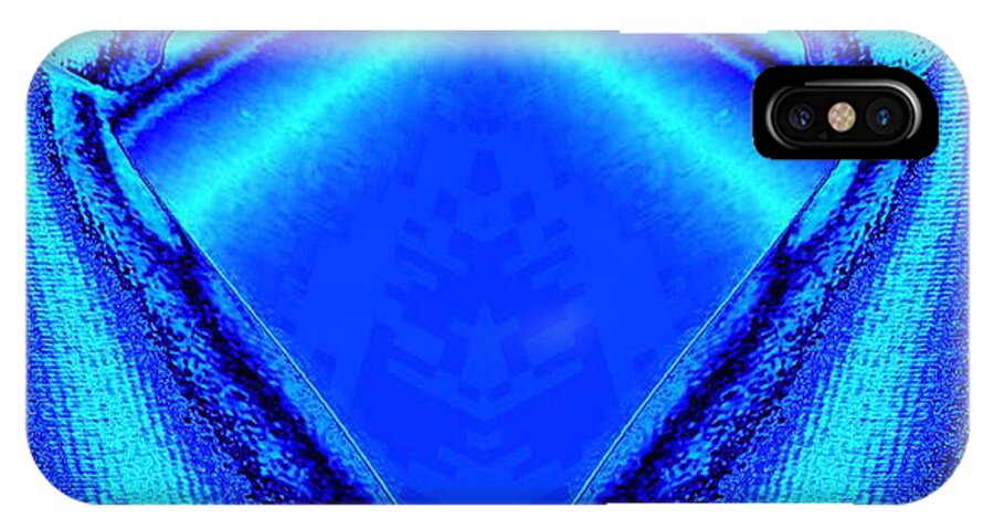 Blue iPhone X Case featuring the digital art Blue Fabric by Mary Russell