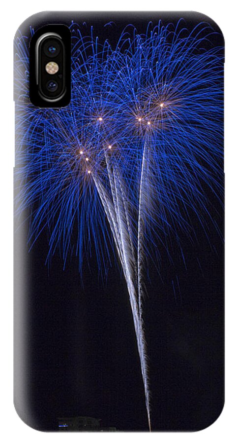 Fireworks iPhone X Case featuring the photograph Blue Flowers by Robert Caddy